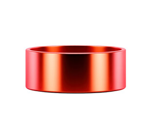 Shiny red metal ring with smooth surface, modern minimalist style, isolated on transparent background, reflecting light, suitable for jewelry design or fashion accessory concepts