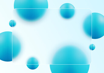 Abstract background in cool blue-cyan tones with a frosted glass effect for text. Eps 10