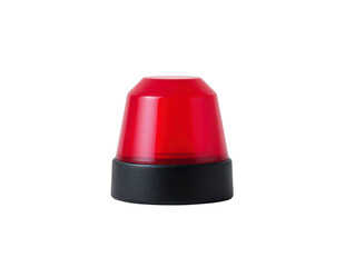 Fototapeta premium Red emergency warning light with black base, isolated on transparent background, used for alert, safety, and security purposes in various environments