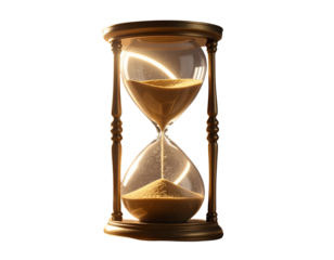 Hourglass Sand Turning into Glowing Light Portal