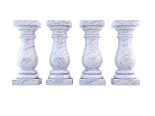Marble column, architectural pillar, classic style, white stone, elegant design, isolated on transparent background, suitable for decoration or restoration projects