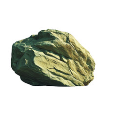 Obraz premium Large textured rock isolated on transparency background rough surface natural stone earthy color outdoor landscape element rugged geology nature realistic detailed