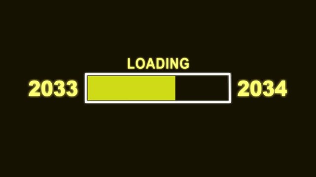 New Year T33 to T34 Loading Concept. Year Change Concept, New Year, Annual Plan, Growth Strategy, Business Planning.