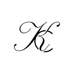 initial letter c with k script logo
