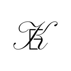 initial letter e with k script logo
