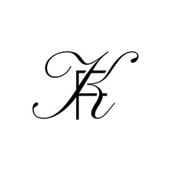 initial letter f with k script logo