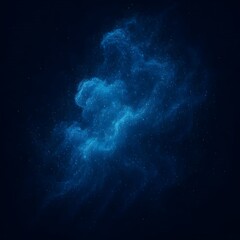 Abstract background of moving blue particles forming cloud shape