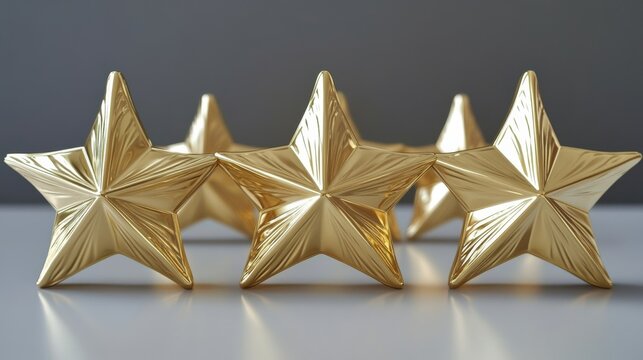 Golden Stars Awards Polished Metal Statuettes, achievement , rating