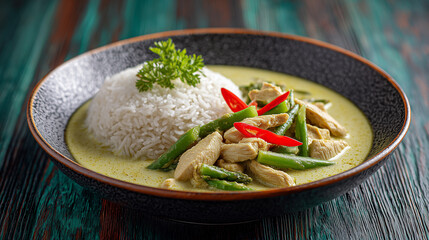 Thai Green Curry with rice 