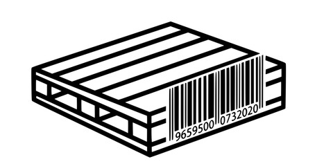 Warehouse Pallet Barcode Inventory Visibility Flat Vector Icon