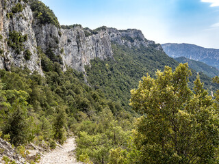 Views of mountains in Suttaterra arch trekking in Sardinia island