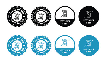 Fototapeta premium Pesticide Free 100% Green Seal Stickers | Organic Product Labels for Food and Agriculture Marketing