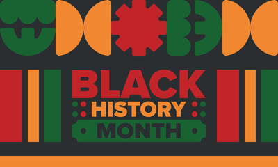 Black History Month. African American History. Celebrated annual. February and October. Poster, card, banner, background. Vector illustration