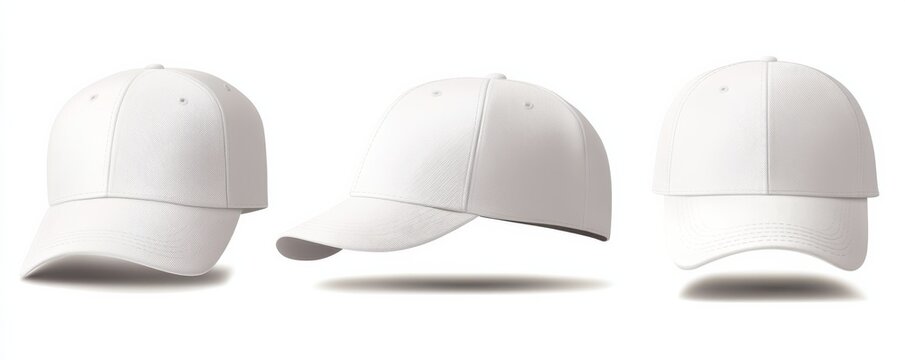 White Baseball Cap Mockup Set, Blank Canvas, Fashion ,Headwear