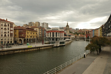 River of Bilbao through the downtown