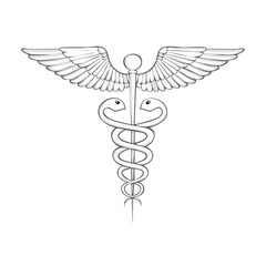 Fototapeta premium Medical Symbol Caduceus with Wings