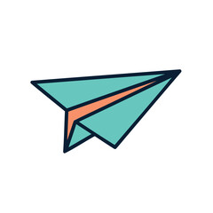 Fototapeta premium Simple 3d origami paper plane icon design concept illustration on white background, perfect vector symbol for business travel or mail communication sign