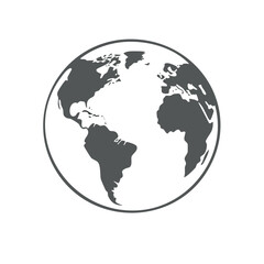 Naklejka premium Modern minimalist world globe illustration representing global connection and geography