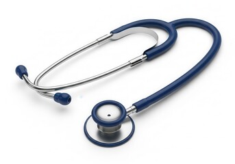 Blue stethoscope isolated on white background