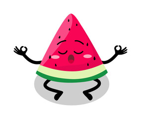 Cute Hand Drawn Relaxed Yoga Watermelon