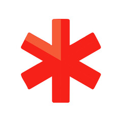 Red Star of Life Medical Emergency Symbol Illustration Icon Design