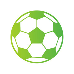 Obraz premium Green Gradient Soccer Ball Illustration Sporting Game Equipment Icon
