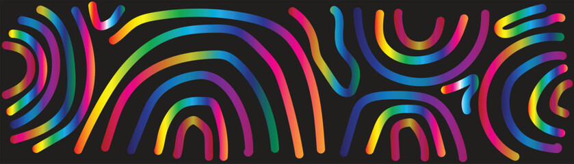 Abstract geometric line art with vibrant color accents