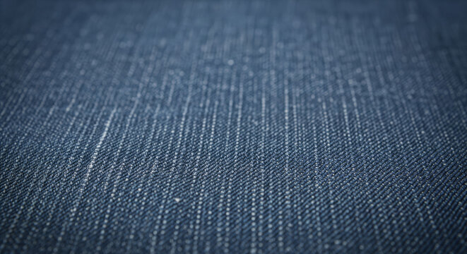 Closeup Texture of Blue Denim Fabric Detailed Abstract Background, Jeans Material, Textile Pattern, Apparel Surface