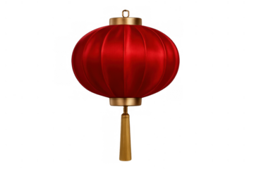 Red chinese lantern bringing traditional cultural elements to festivities, isolated with a transparent background