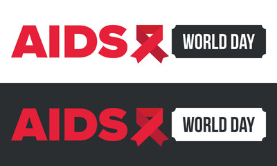 World Aids Day. Red ribbon symbol. Awareness and prevention hiv. Medical healthcare concept. Human support and protection. Celebrated annual in December 1. Poster, banner and background. Vector
