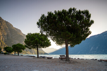 Crystal Clear Lake Garda with Majestic Mountains., Italy