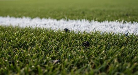 Football Field Close-Up with Goal Post and Grass Texture