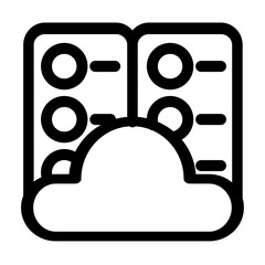 This icon represents secure cloud data storage- ideal for websites- apps- and presentations related to cloud computing- AI- and decentralized systems. It symbolizes secure data management in the.
