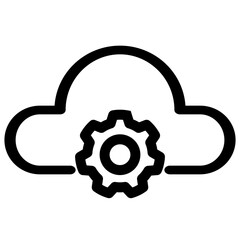 This icon represents cloud server settings and configuration- ideal for websites or applications related to cloud computing- AI- and data storage. It symbolizes control and customization options.