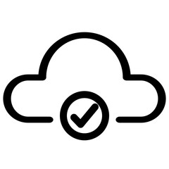 This icon represents secure cloud storage- perfect for illustrating data protection and cloud computing services. It's ideal for websites- apps- and presentations.
