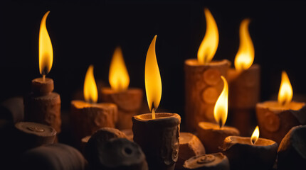 Warm Candlelight Glow in a Dark Ambient Setting
