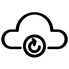 This icon represents cloud data backup and restore. It's perfect for illustrating data synchronization or cloud storage solutions. Ideal for tech and AI related projects.