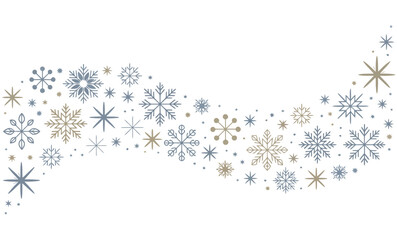 Elegant winter snow flurry pattern with diverse delicate snowflakes