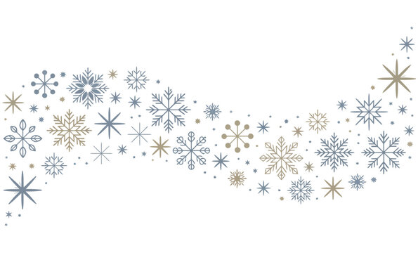Elegant winter snow flurry pattern with diverse delicate snowflakes