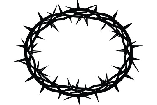 crown of thorns vector icon silhouette