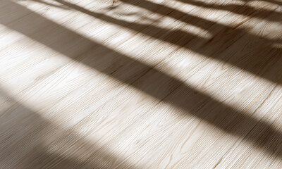 Sunlit Wooden Floor Texture With Gentle Shadows