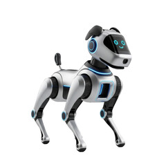 Fototapeta premium Dog Robot isolated, Smart robot dog assistant PNG