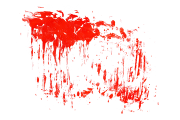 red acrylic brush strokes, aquarelle paint abstract isolated on white background, texture	