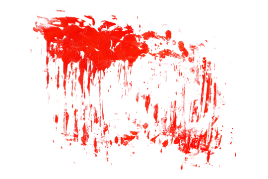 red acrylic brush strokes, aquarelle paint abstract isolated on white background, texture	