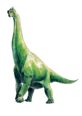 Obraz premium Brachiosaurus. Long-necked dinosaur. Watercolor.
