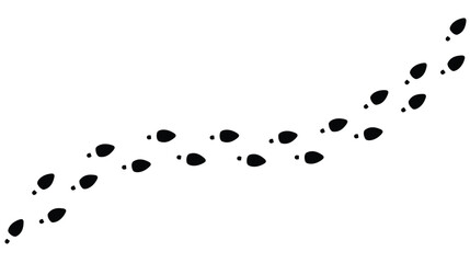 trace, human steps, female foot print in shoes, path, isolated on transparent vector	