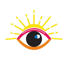 Eye of Providence with Sunburst - Spiritual Icon, Divine, All-Seeing, Vector