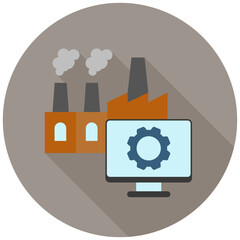 Control Center Icon, Rounded Mini Illustration Relate To Industry 4-0. Use For Modern Concept, Ui, Ux Web And App Development.
