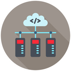Data Hub Icon, Rounded Mini Illustration Relate To Industry 4-0. Use For Modern Concept, Ui, Ux Web And App Development.