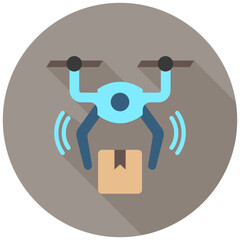 Delivery Icon, Rounded Mini Illustration Relate To Industry 4-0. Use For Modern Concept, Ui, Ux Web And App Development.